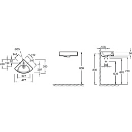 Фото Раковина Jacob Delafon Odeon Rive Gauche 48 EGP112-00 Белая