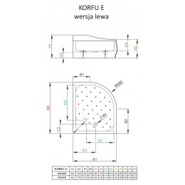 Акриловый поддон для душа Radaway Korfu E 80x100x49 белый, в левый угол 4E81400-03L
