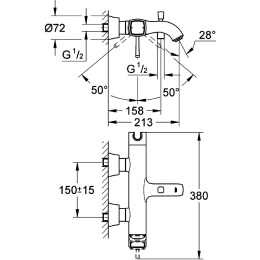 Grohe Grandera 23317IG0 Смеситель для ванны, с изливом