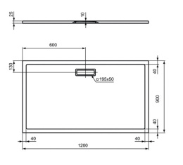 Поддон душевой Ideal Standart Ultra Flat New T448301 120 x 90 см ультратонкий, прямоугольный, белый