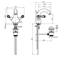 Смеситель для раковины F5431CCR FIMA Carlo Frattini Herend Chic