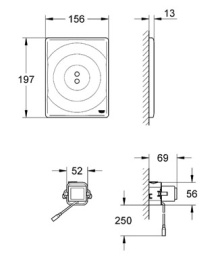 Фото Кнопка смыва Grohe Tectron (38699001)