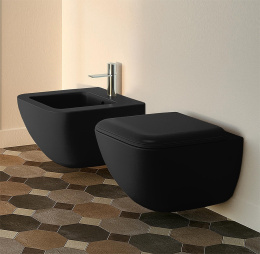 Подвесные унитазы Ceramica CIELO Shui Comfort SHCOVS N - Унитаз подвесной 55*37 см (Черный глянцевый)