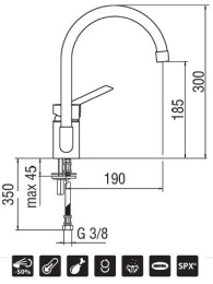 NOBILI Oz T2 OZ124/T2CR Смеситель для кухни (хром)