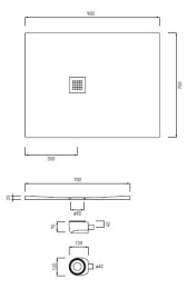 Душевой керамический поддон Cielo Venticinque PDR9070