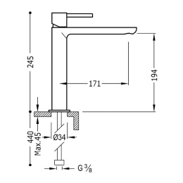 Фото Смеситель для раковины однорычажный Tres Max 06220304