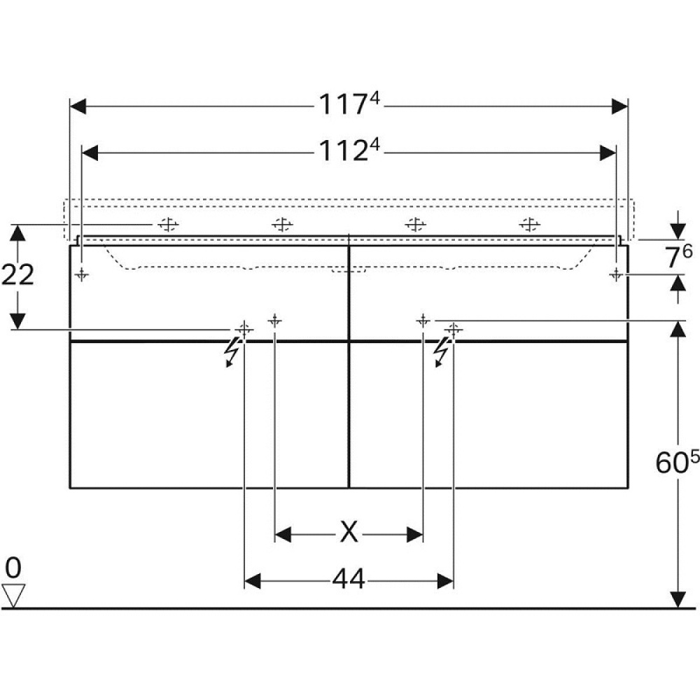 Фото Geberit Xeno2 500.518.01.1 Тумба для раковины, с ящиками выдвижными