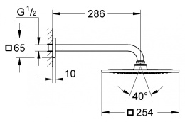 Grohe Rainshower F-Series 26060000 Душ верхний, 1 вид струи