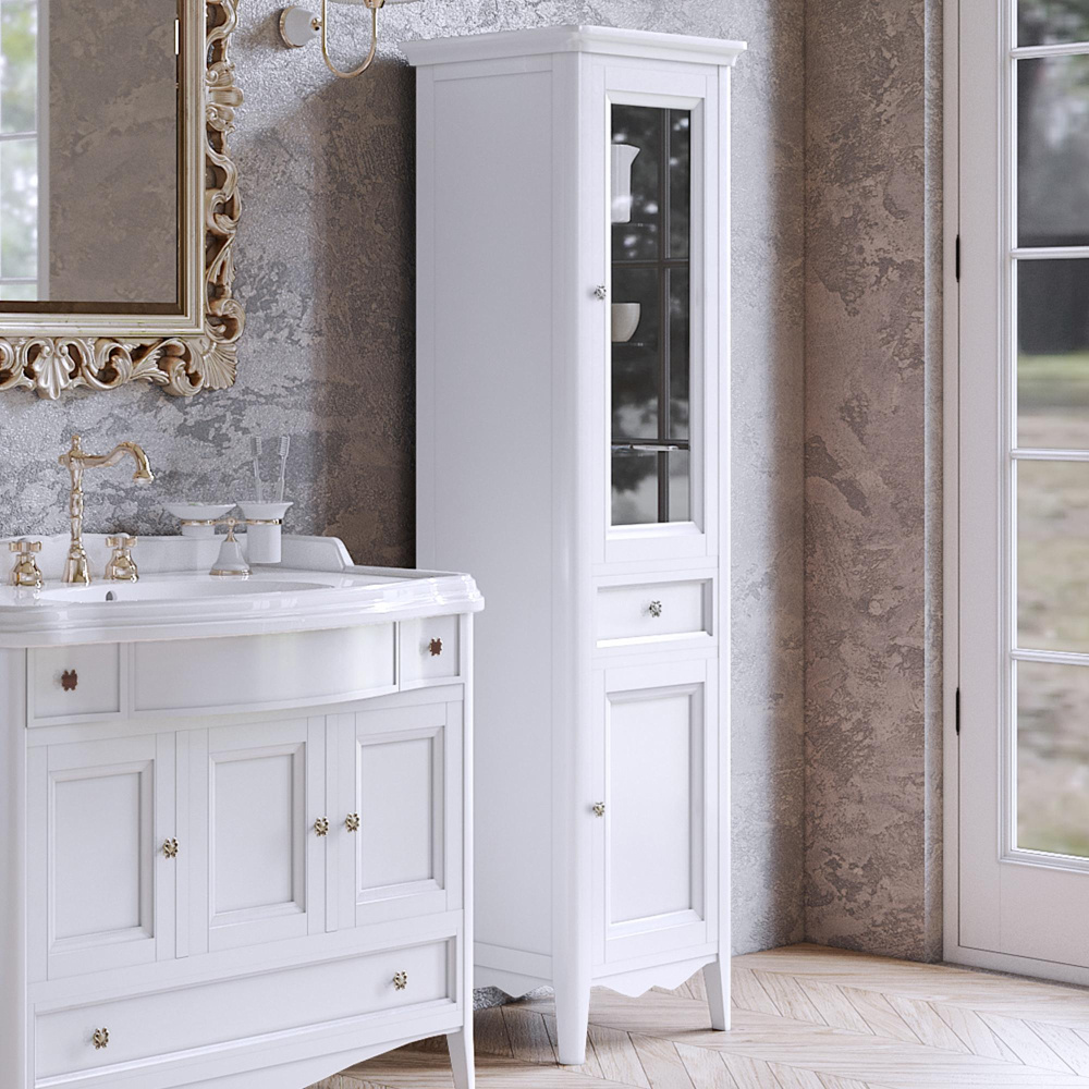 TW Veronica Nuovo Колонна напольная с 2-мя дверцами, 1-м выдвижным ящиком, 3-мя стеклянными полками,