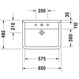 Раковина 65 см Duravit Starck 3 0300650000, белый