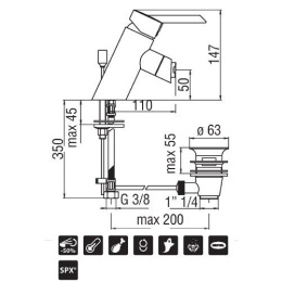NOBILI Oz T2 OZ119/1T2CS Смеситель для биде (хром/сатин)