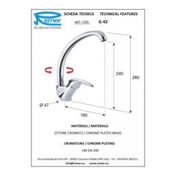 Фото Смеситель для мойки Remer RR G42 2