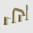 Смеситель для ванны и душа Gessi 316 Bath-Shower 54037#727, латунь брашированная/шлифованная PVD(Bru
