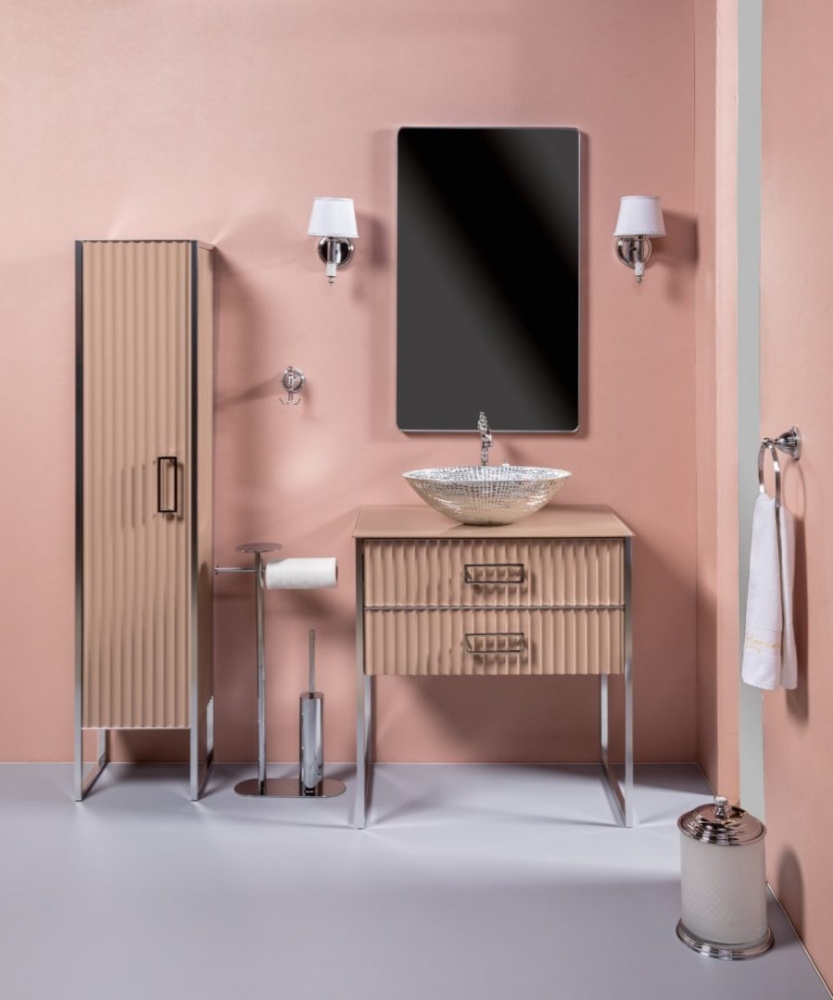 Фото Armadi Art 853-080-CP Столешница стекло 80см прямая CAPPUCINO