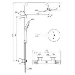Душевая система с термостатом Ideal Standard Ceratherm (A7241AA) хром