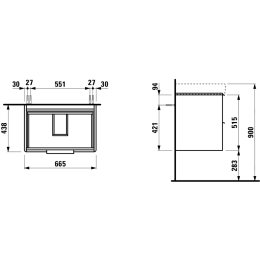 Тумба под раковину Laufen Base for Pro S 4023321102611, 66 см, 2 ящика