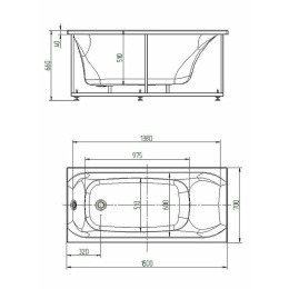 Акриловая ванна 150x70 Aquatek (ALF150-0000038), прямоугольная