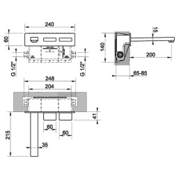 Смеситель для раковины Gessi Rettangolo (20488#031) хром