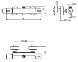 Термостат для душа F4085/1CR FIMA Carlo Frattini FIMATHERM
