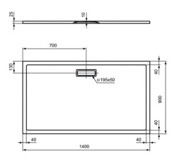 Поддон душевой Ideal Standart Ultra Flat New T4484V1 140 x 90 см ультратонкий, прямоугольный, белый