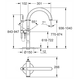 Grohe Atrio 32653003 Смеситель для ванны, напольный