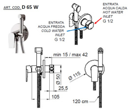 Гигиенический комплект встраиваемый Remer RR D65W