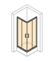 Душевой уголок Huppe X1 140102.069.321, 80 x 80 x 190 см, квадратный, дверь раздвижная