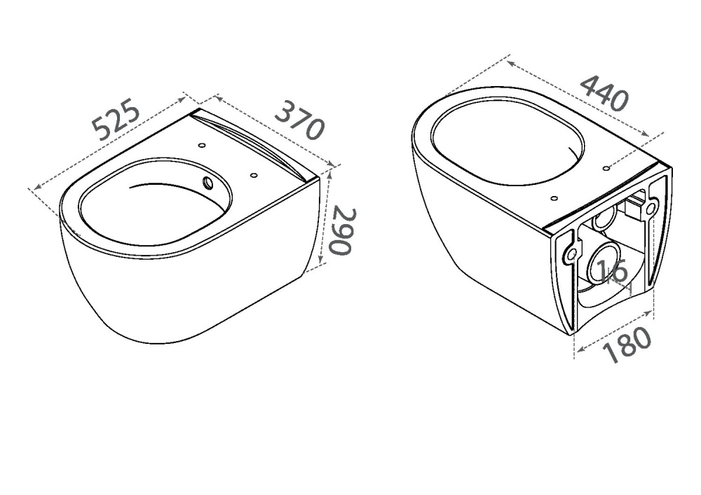 Подвесной унитаз Boheme Bianca (963-2-WM)