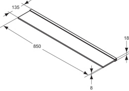 Стеклянная полочка T7250AA Ideal Standard Step, 85 см