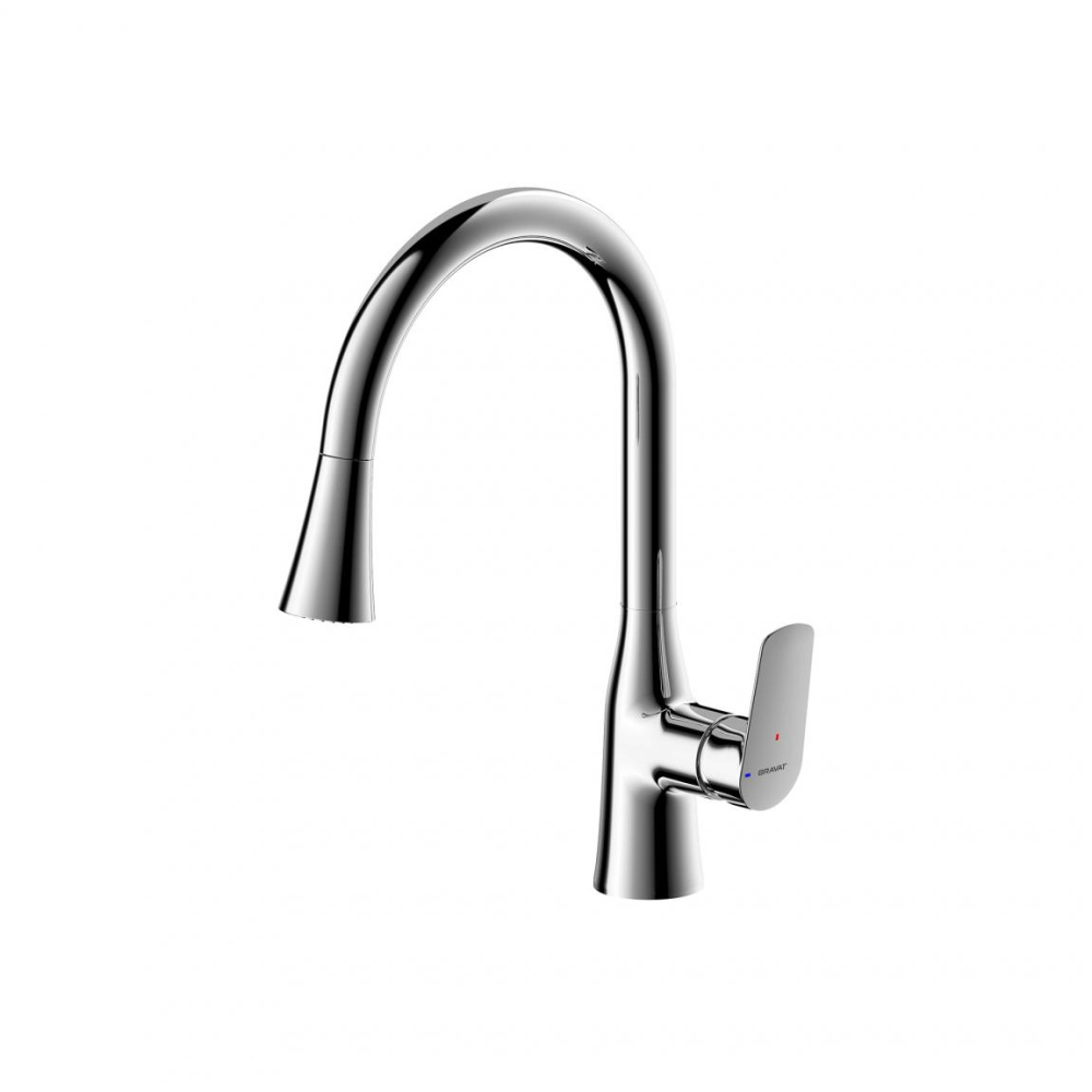 Фото Смеситель для кухни с вытяжным изливомBravat Rhein (F7460564CP-ENG)