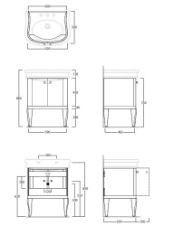 Тумба для раковины LAM70 nero SIMAS Lante