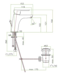 Фото Смеситель Fiore Kevon Chic 81TX8123 для раковины, синий/хром