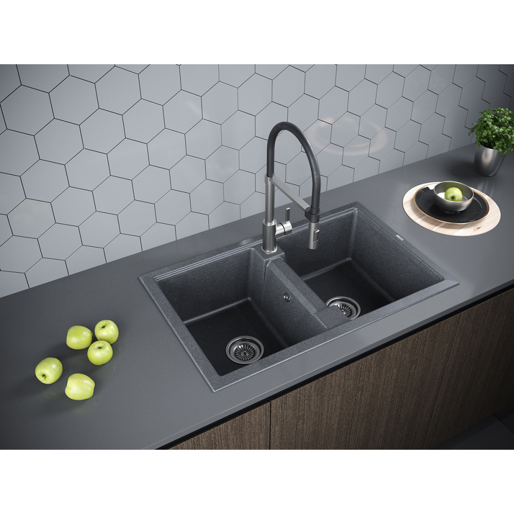 Мойка для кухни Paulmark Tandem (PM238150-DG) графит