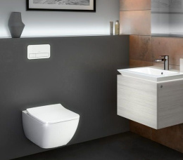Подвесной унитаз Villeroy&Boch Legato 5663RLR1 безободковый, с крышкой сидением SlimSeat, с функцией