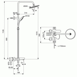 Душевая система Ideal Standard IdealRain (BC525AA) хром