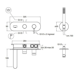 Cristina UNI/C UC11051 Смеситель для ванны
