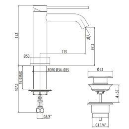 Gattoni Circle Two 9142/91C0 Смеситель для раковины на 1 отверстие