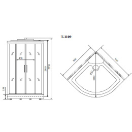 Душевая кабина 90x90x220 Timo (T-8809F) С гидромассажем, акрил, Поддон низкий
