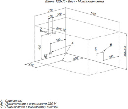 Фото Акриловая ванна 120x70 Aquanet West (00205558) Белый