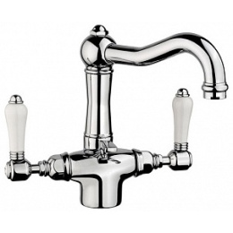 Смеситель Nicolazzi P.M. Blanc 1432CR78 для раковины, ручка белая керамика, хром