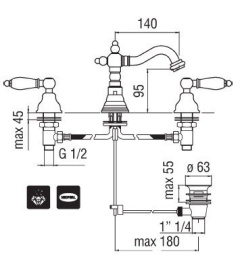 NOBILI Antica AT31015/1BR Смеситель для биде (бронза)