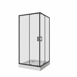 Niagara Nova NG- 6809-08 BLACK Душевое ограждение квадрат, двери раздвижные