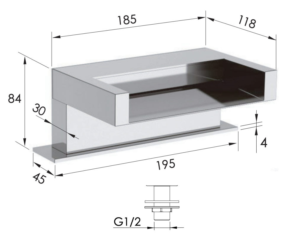 Фото Излив в борт ванны Remer 91ZCA