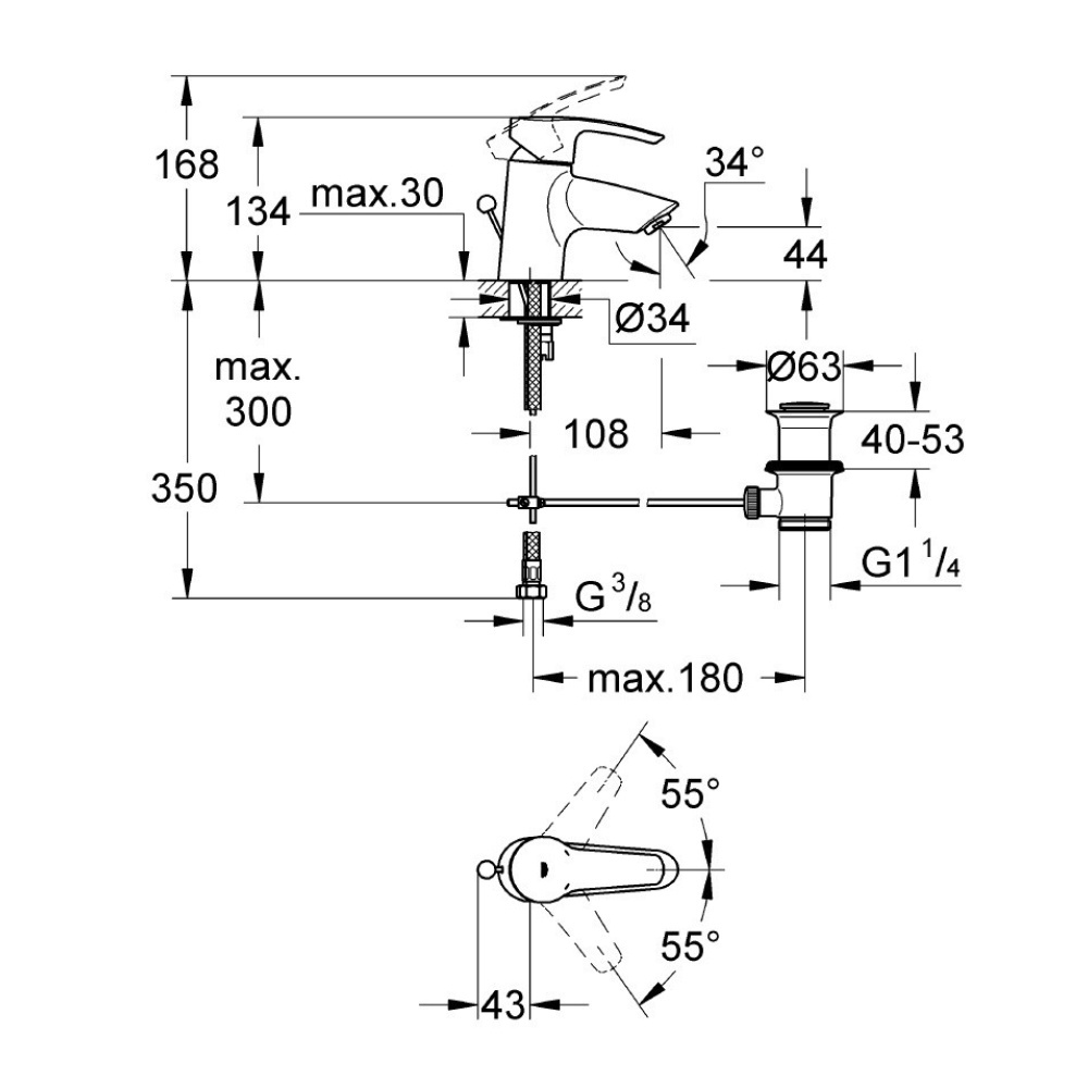 GROHE Eurostyle 33558001 Смеситель для раковины