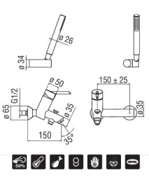 NOBILI Oz T2 OZ110/T2CS Смеситель для ванны (хром/сатин)