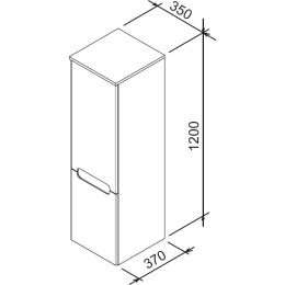 Пенал боковой Ravak  (X000000356), белый
