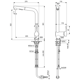 Cмеситель для кухонной мойки Ideal Standard CERALOOK BC178GN