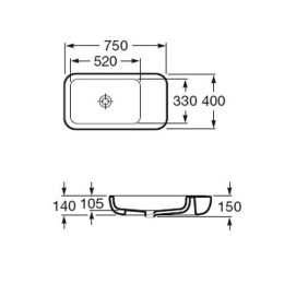 Фото Раковина 75 см Roca Khroma (327655000) белый