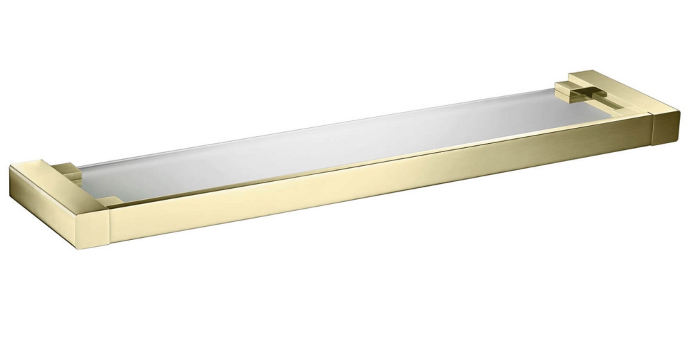 Фото Полка в ванную стеклянная Timo Selene 17072/17 золото матовое