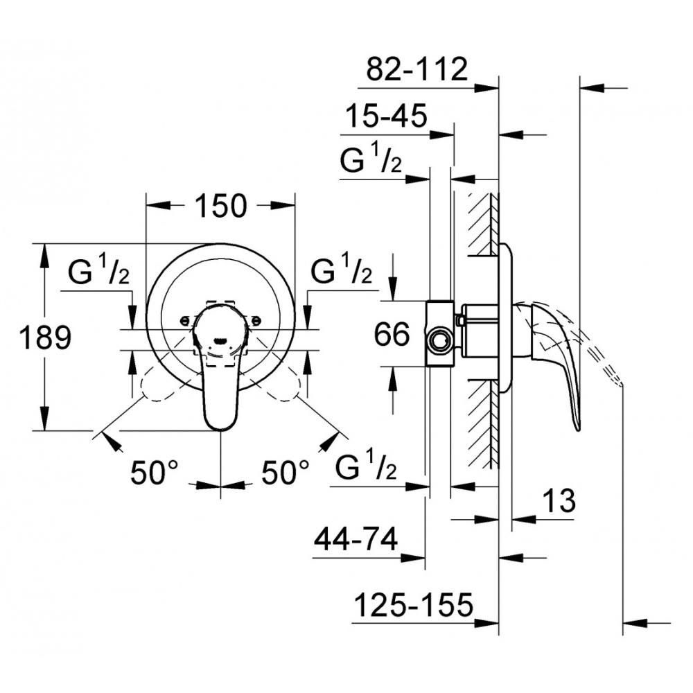 Смеситель Grohe Euroeco 2011 19378000 для душа, внешняя часть